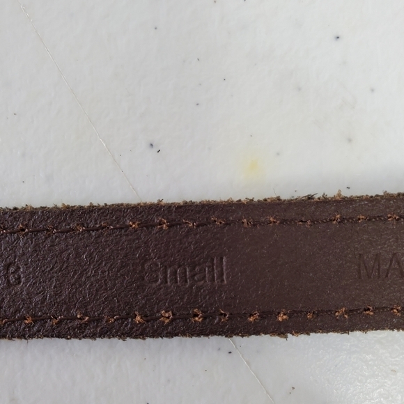 Fossil Leather Patchwork Snake Print Skinny Belt Size Small Retro Colorblock - Picture 6 of 15